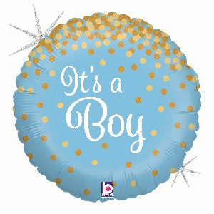Foil Balloon Baby Boy Glittering