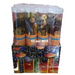Party Popper 30cm Gold Circles (per tube)