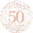 Foil Balloon Sparkling Rose Gold 50