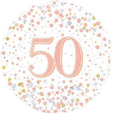 Foil Balloon Sparkling Rose Gold 50
