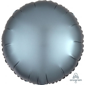 Foil Balloon Satin Luxe Steel Blue Circle