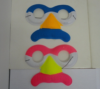 Mask Owl: Eyes &amp; Nose - Blue/ Pink (12)