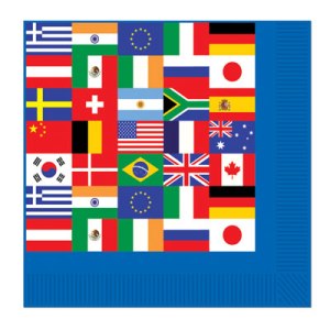 Beverage Napkins International Flags (16