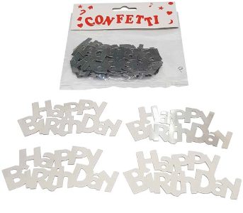 Confetti - Happy Birthday Jumbo Silver