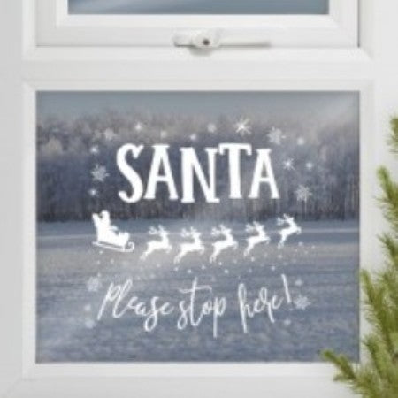 Novelty Window Sticker Santa Stop Here