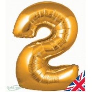 Foil Balloon Super Shape 2 Gold 34 inch