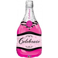 Foil Balloon Super Shape Pink Celebrate Bottle