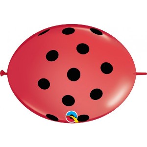 LOL Balloon - Red with Black Dots 6 inch