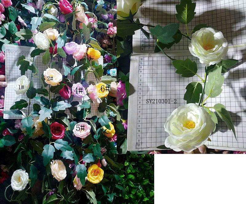 Artificial Rose Flower Garland 2m assorted