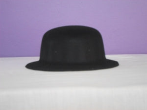 Bowler Hat Flocked Plastic Black