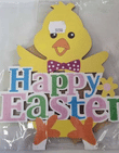 Wooden Deco Happy Easter Chicken 17x18cm