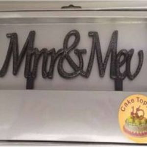 Cake Topper Mnr &amp; Mev Black +-25cm