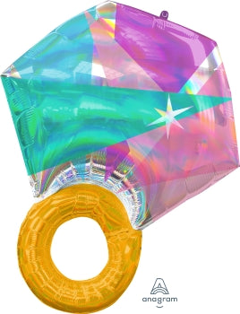 Foil Balloon - Super Shape Iridescent Wed Ring