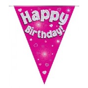 Bunting Happy Birthday pink