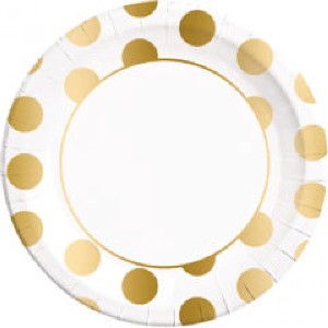 Plates - Gold Dots 23cm (8)