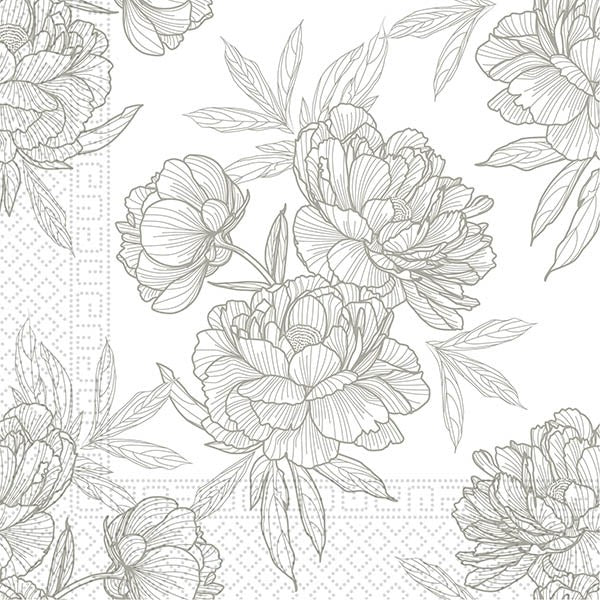 Serviettes - Oil Flowers Drawing (20)