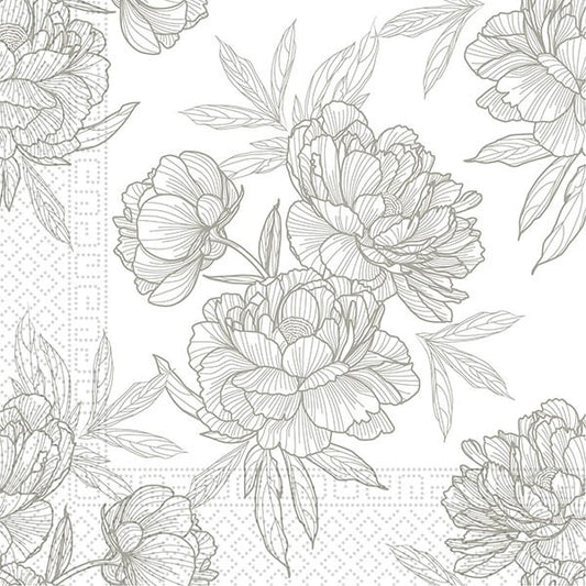 Serviettes - Oil Flowers Drawing (20)