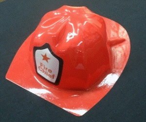 Fireman Helmet Plastic Red