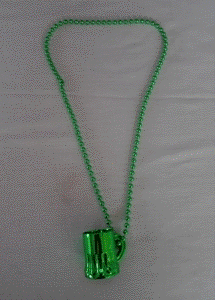 Necklace Green Beads 36cm with Shotglass