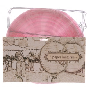 Lantern - Paper Round 30cm Lt Pink (3)