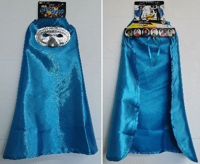 Cape Super Hero Turquoise with Mask