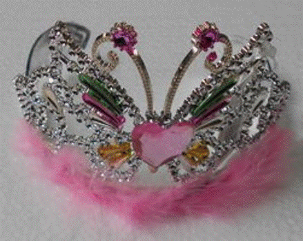 Tiara Silver Butterfly with Fur & Heart