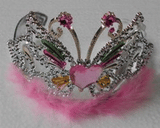 Tiara Silver Butterfly with Fur & Heart