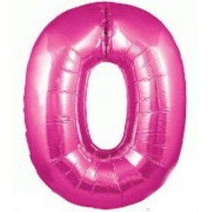 Foil Balloon Super Shape 0 Pink 34 inch