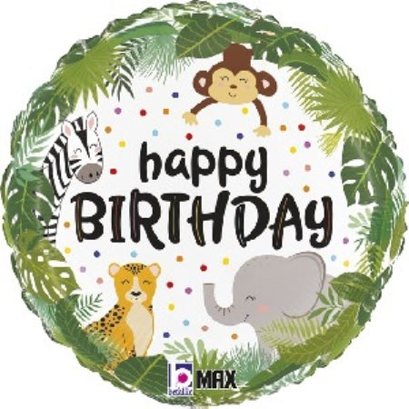 Foil Balloon Happy Birthday Jungle