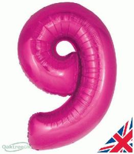 Foil Balloon Super Shape 9 Pink 34 inch