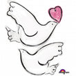 Foil Balloon Super Shape Wedding Doves