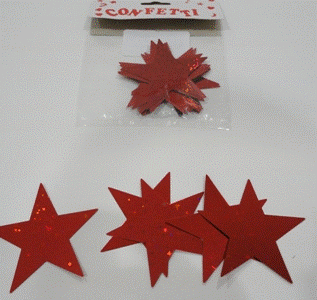 Confetti - Hologram Red Stars 65mm 16g