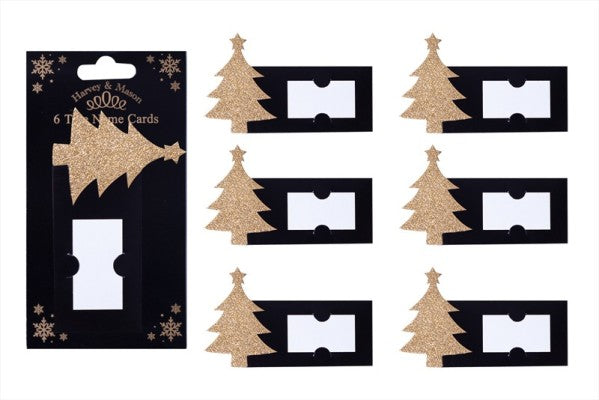 Xmas Name/Place Cards Gold Tree (6)