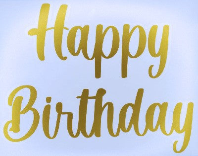 Balloon Sticker - Happy Birthday Gold
