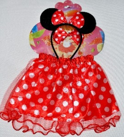 Polka Dot Skirt & Headpiece Red