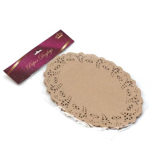 Doilies - Oval Natural 15.5x23cm (48)