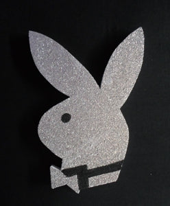 Polystrene Playboy Bunny 30cm Glitter Silver