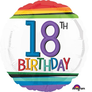 Foil Balloon Rainbow 18th Birthday