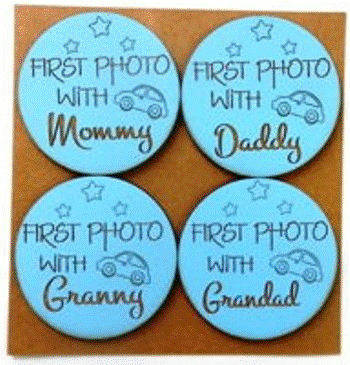 Blue Disc Set Mom, Dad, Gran &amp; Grandad (4)