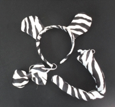 Zebra Set (Ears, Tail, Bowtie)