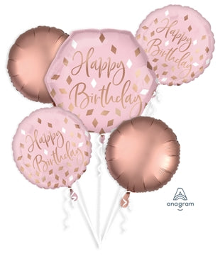 Foil Balloon Bouquet Blush Birthday