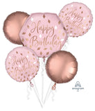 Foil Balloon Bouquet Blush Birthday