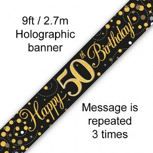 Banner Sparkling Fizz 2.7m 50th Birthday
