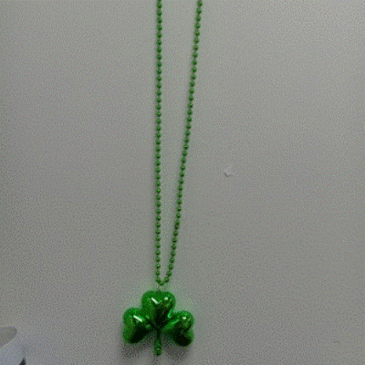 St Patrick Bead Necklace with Clover