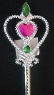 Wand - Silver Coronet & Pink Heart
