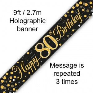 Banner Sparkling Fizz 2.7m 80th Birthday