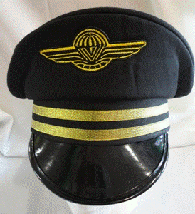 Air Pilot Hat with Gold Ribbon