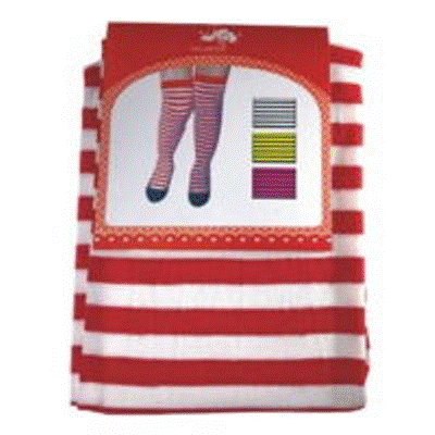 Stockings Thigh High Red/White Stripe