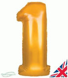 Foil Balloon Super Shape 1 Gold 34 inch