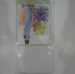 Stockings Thigh High Plain White